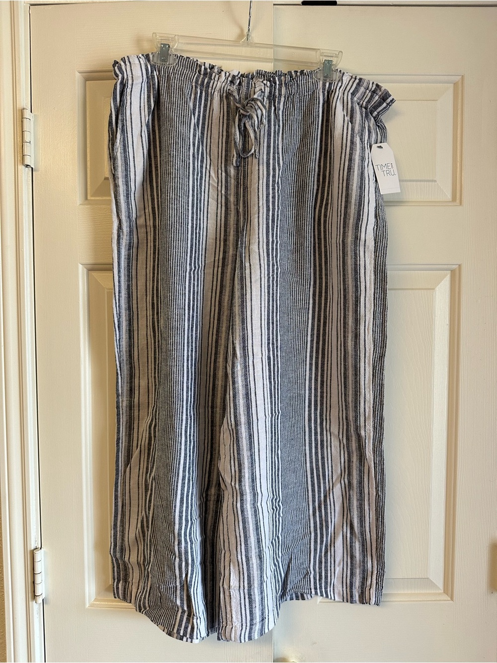 Time and Tru Black & White Striped Pants